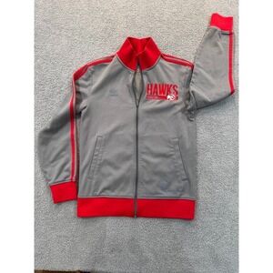 Adidas Originals Atlanta Hawks Track Jacket Gray Red Full Zip NBA Small
